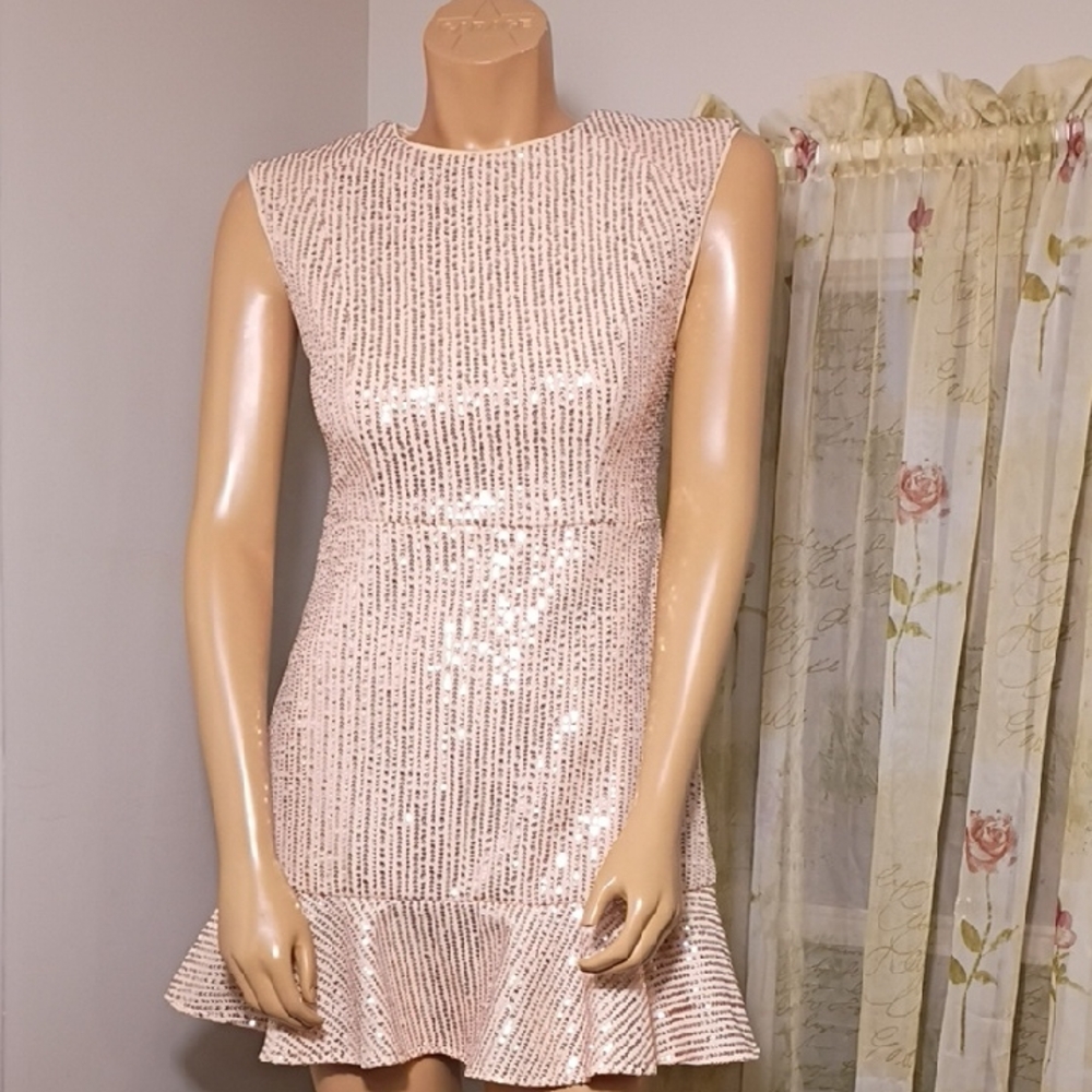 Mimi & Dottie Pink Sequin Mini Dress‎ Size S